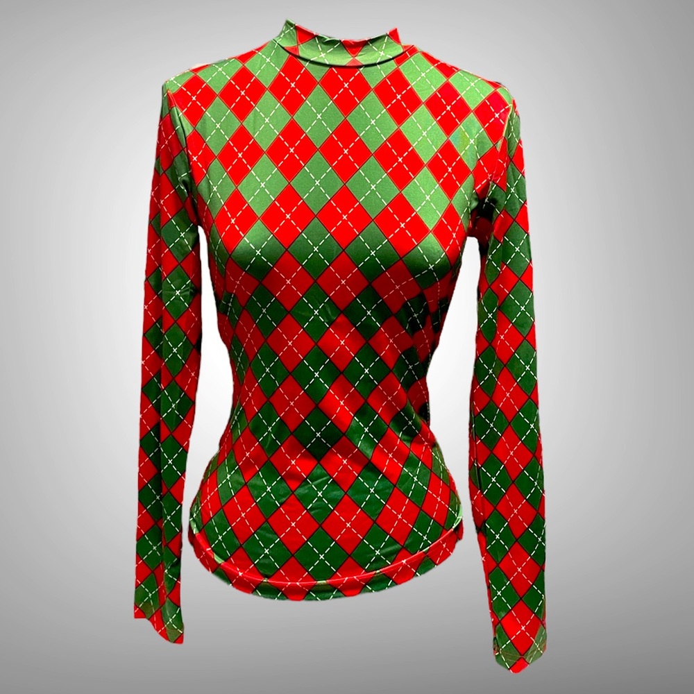 Argyle Print Skinny Shirt